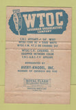 Matchbook Cover - WTOC TV Savannah GA 1957 40 Strike