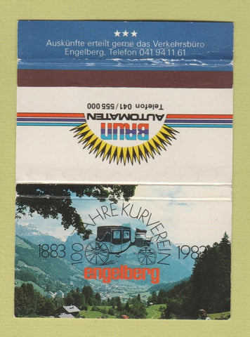 Matchbook Cover - Auskunfte Engelberg Brum Automaten WEAR 40 Strike