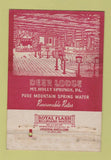 Matchbook Cover - Deer Lodge Mount Holly Springs PA 40 Strike