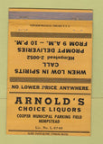 Matchbook Cover - Arnold's Liquor Hempstead NY 40 Strike