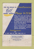 Matchbook Cover - Harry Rower Transparencies New York City 40 Strike