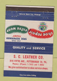 Matchbook Cover - SC Leather Shoe Repair Pittsburgh PA 40 Strike