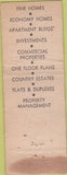 Matchbook Cover - Dorothy Harvey Real Estate Erie PA WORN