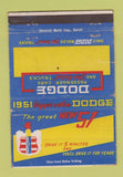Matchbook Cover - 1951 Dodge WORN 40 Strike