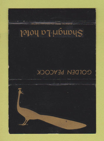 Matchbook Cover - Shangri La Hotel Golden Peacock 40 Strike