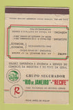 Matchbook Cover - Grupo Segurador Rio De Janeiro Brazil 40 Strike