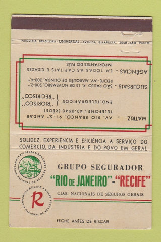 Matchbook Cover - Grupo Segurador Rio De Janeiro Brazil 40 Strike