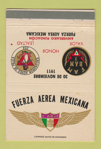 Matchbook Cover - Fuerza Aerea Mexican  40 Strike