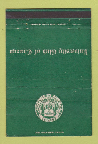 Matchbook Cover - University Club of Chicago IL 40 Strike