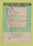 Matchbook Cover - Hickey Pipe & Supply Los Angeles CA Brea 40 Strike