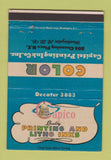 Matchbook Cover - Capico Printing Litho Inks Washington DC 40 Strike