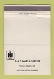 Matchbook Cover - International Harvester Tractors Paoli Colorado WORN 40 Strike