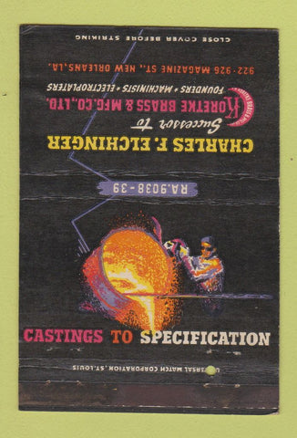 Matchbook Cover - Charles Elchinger Koretke Brass New Orleans LA 40 Strike