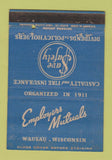 Matchbook Cover - Employers Mutual Insurance Wausau WI WEAR 40 Strike
