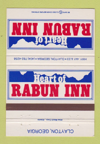 Matchbook Cover - Rabun Inn Clayton GA 40 Strike
