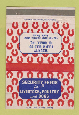 Matchbook Cover - Security Feeds Seed Ocala FL 40 Strike