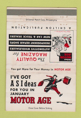 Matchbook Cover - Motor Age Magazine Chilton Philadelphia PA WEAR 40 Strike