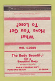 Matchbook Cover - Body Beautiful Weight Loss Pompano Beach FL 40 Strike
