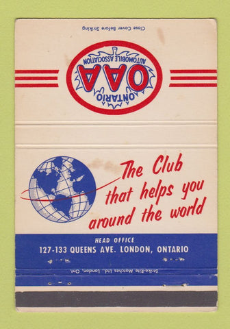 Matchbook Cover - Ontario Auto Association London ON WEAR 40 Strike