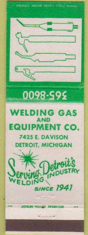 Matchbook Cover - Welding Gas Equipment Co Detroit MI