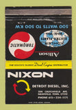 Matchbook Cover - Nixon Detroit Diesel Allison Nashville TN 40 Strike