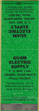 Matchbook Cover - Guam Electric Supply Agana Guam Green