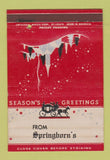 Matchbook Cover - Springborn's Christmas WEAR 40 Strike