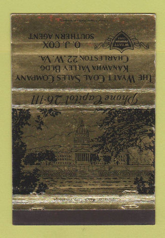 Matchbook Cover - Wyatt Coal Charleston WV WEAR 40 Strike