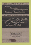 Matchbook Cover - Beach n Bay Real Estate La Jolla CA WEAR 40 Strike