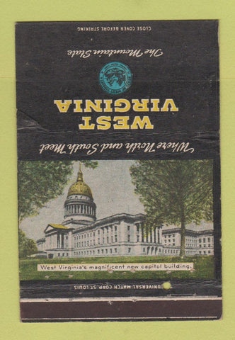 Matchbook Cover - West Virginia WV 40 Strike