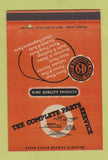 Matchbook Cover - King Quality Products PA auto parts 40 Strike