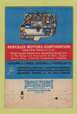 Matchbook Cover - Hercules Engines Canton OH WEAR 40 Strike