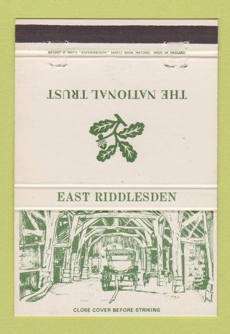 Matchbook Cover - NATional Trust East Riddlesden UK England 40 Strike