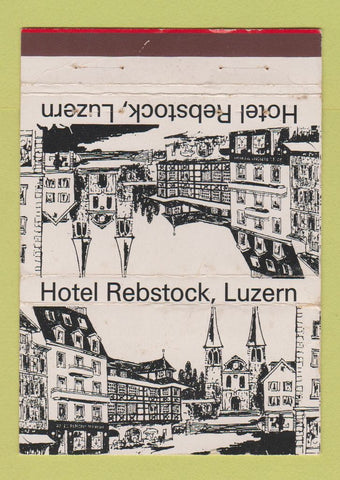 Matchbook Cover - Hotel Rebstock Luzern Switzerland 40 Strike