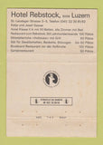 Matchbook Cover - Hotel Rebstock Luzern Switzerland 40 Strike