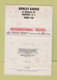 Matchbook Cover - International Harvester Trucks Newport RI WEAR 40 Strike