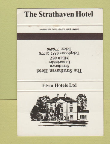 Matchbook Cover - Strathaven Hotel UK England 40 Strike