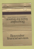 Matchbook Cover - Bowmaker Finance Bowring Lansdowne Bournemouth WEAR 40 Strike