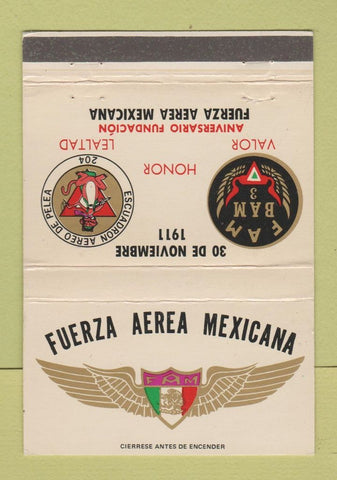 Matchbook Cover - Fuerza Aerea Mexican  40 Strike
