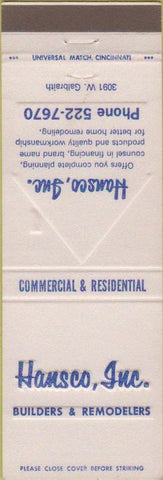 Matchbook Cover - Hansco Inc Builders Cincinnati OH