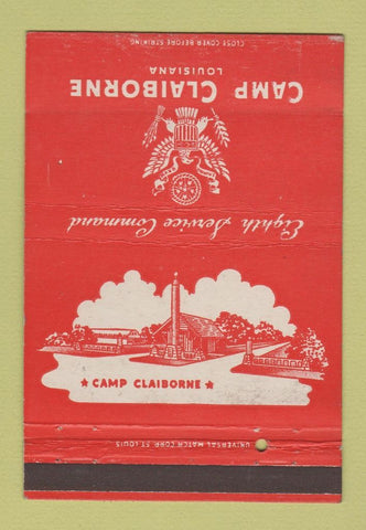 Matchbook Cover - Camp Claiborne LA military WEAR 40 Strike