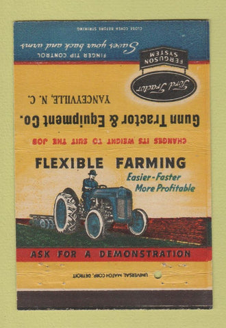 Matchbook Cover - Ford Tractors Yaneyville NC #2 40 Strike