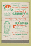 Matchbook Cover - Ferris Orange Groves Wheel Floral City FL 40 Strike