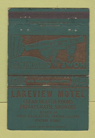 Matchbook Cover - Lakeview Motel West Glocester RI WEAR 40 Strike
