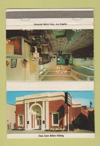Matchbook Cover - Century Federal Savings West Los Angeles CA 40 Strike