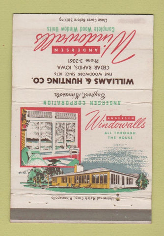Matchbook Cover - Andersen Windows Cedar Rapids IA 40 Strike