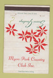 Matchbook Cover - Myers Park Country Club Christmas WEAR 40 Strike