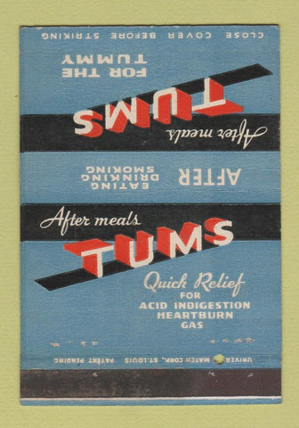 Matchbook Cover - Tums Antacid  40 Strike