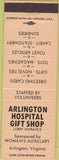 Matchbook Cover - Arlington Hospital Gift Shop Arlington VA peach