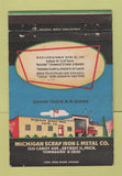 Matchbook Cover - Michigan Scrap Iron Metal Detroit MI 40 Strike